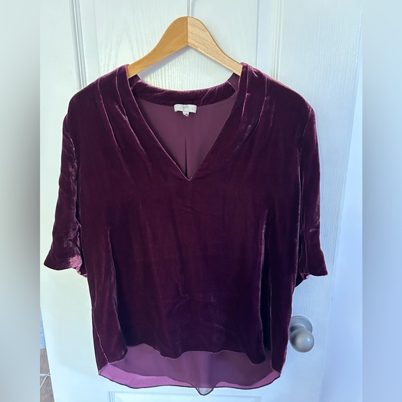 Wine coloured vintage velvet top. Oversized. - Picture 1 of 2